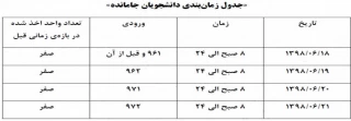 تمدید زمان انتخاب واحد برای جامانده ها